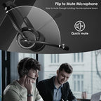 Wireless Headset with ANC & ENC, Wireless Headphones with Flip-to-Mute - Image 5