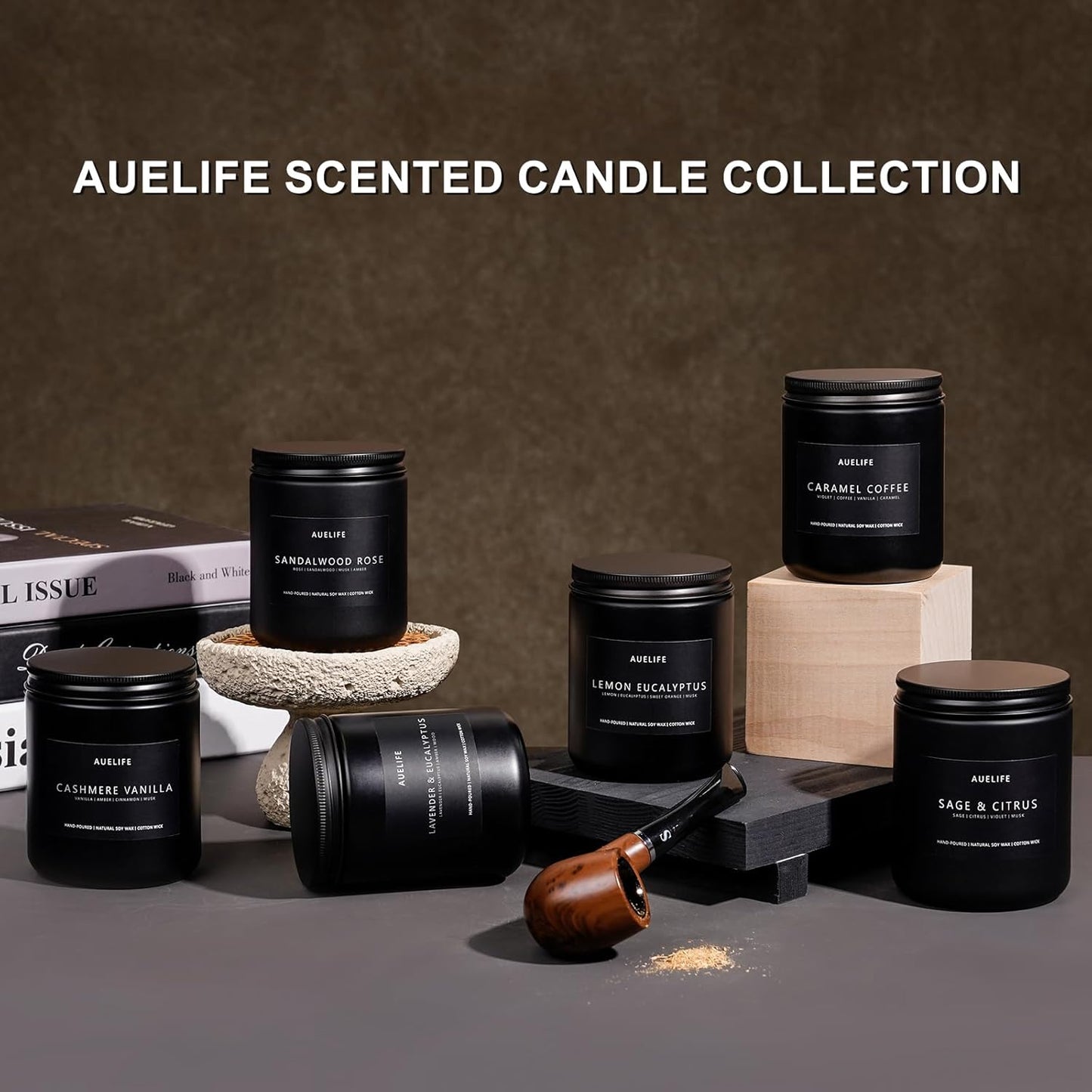 2 Pack Candle | Smoke & Vanilla + Whiskey Tobacco - Candles for Men - Masculine Candle, Soy Candles for Home Scented - Gifts for Men, Home Fragrance Manly Gifts - Each of 7oz