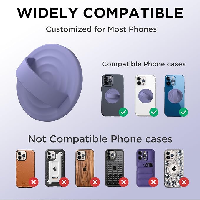 Magnetic Phone Ring Grip Holder, Silicone Finger Loop Grip, Compatible - Image 7