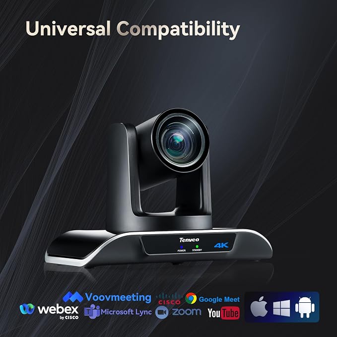 Tenveo UHD 4K PTZ Conference Room Camera 12X Optical Zoom USB3.0/HDMI Wide View - Image 7