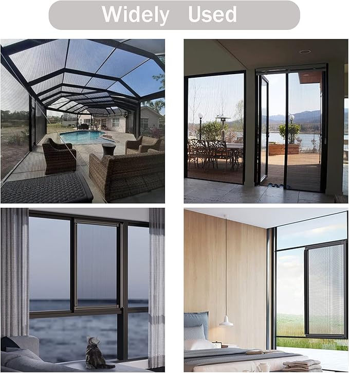 Window Screen Replacement Kit, DIY Adjustable Screen Door Mesh - Image 6