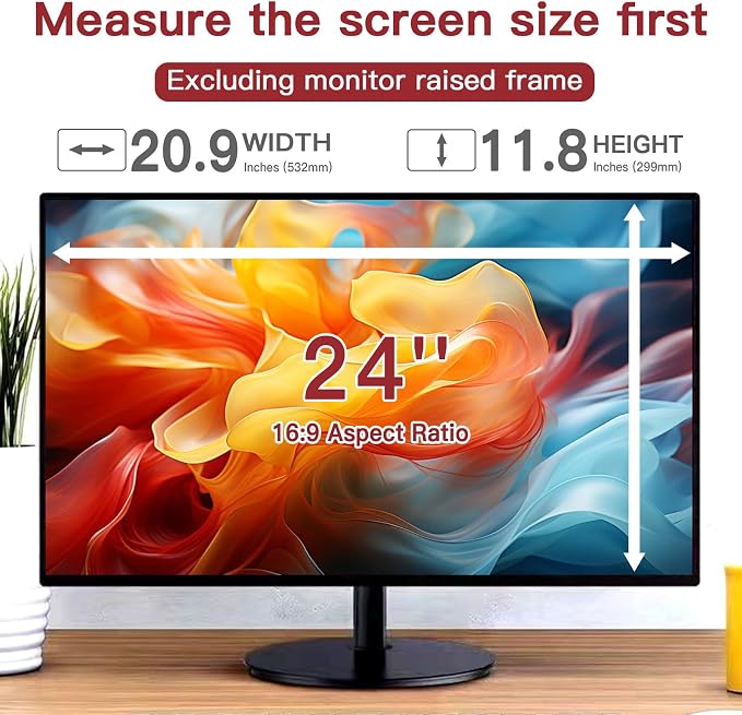 2 Pack 24 Inch Privacy Screen for Computer Monitor 16:9 Aspect Ratio, Eye - Image 7