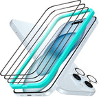 ESR 3+1 Pack for iPhone 15 Screen Protector, Full Coverage Ultra-tough Tempered by ESR