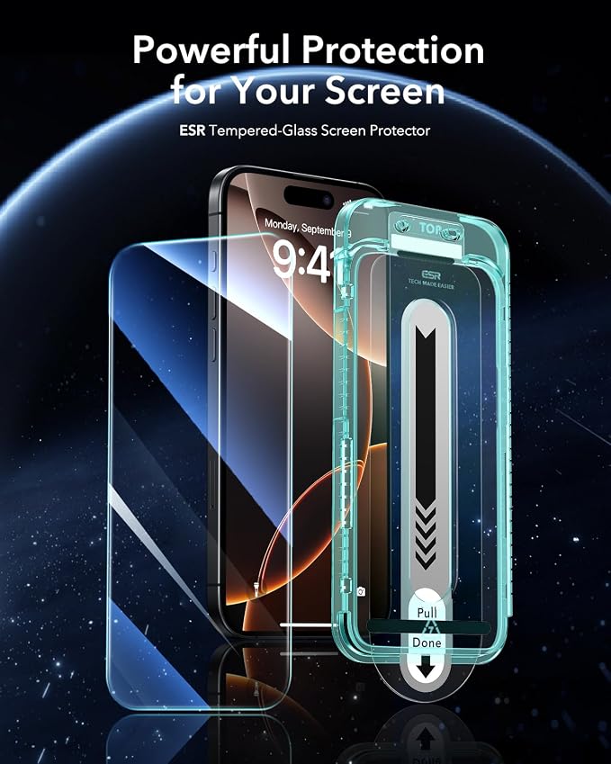ESR 3 Pack for iPhone 16 Pro Max Screen Protector, Tempered Glass Film - Image 2