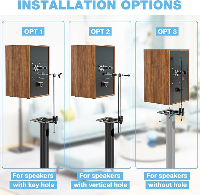 Rfiver Bookshelf Speaker Stands Pair, Height Adjustable Rear Speaker Stands - Image 7