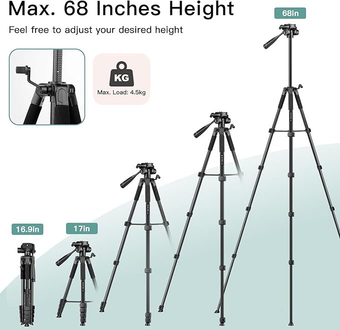Victiv 68" Phone Tripod Stand, Tablet Tripod - Image 3