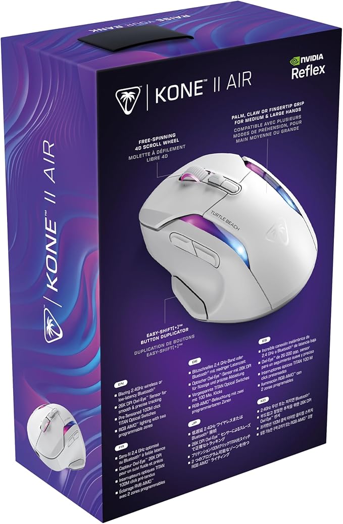 Turtle Beach Kone II Air – Wireless Ergonomic RGB Gaming Mouse, 350-Hr Battery - Image 14