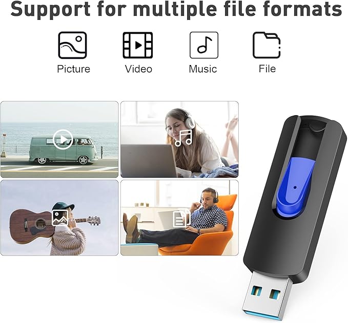RAOYI 5 Pack 64GB USB 3.0 Flash Drive, High Speed Memory Stick Thumb Drives - Image 2