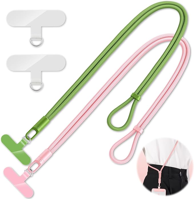 2 Pack Phone Lanyard, 2×Phone crossbody strap, 4×Tether Tabs, Universal Cell by KITANIS