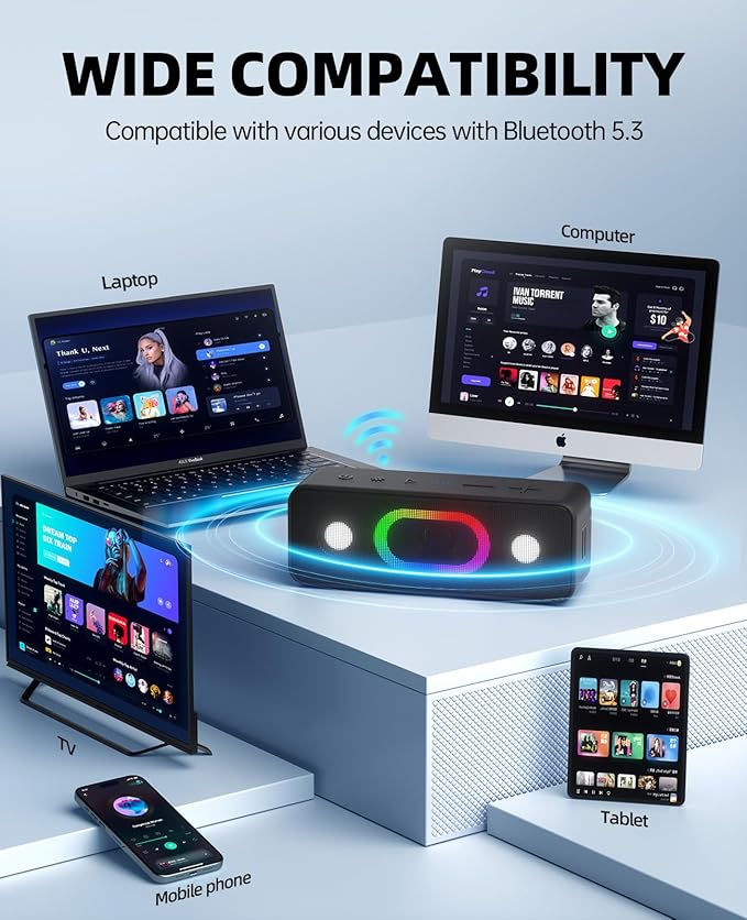OHAYO Bluetooth Speaker, Wireless Portable Outdoor Speakers, Bold Sound and - Image 9