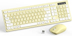 Wireless Keyboard and Mouse Combo, Full-Sized Wireless Keyboard and Adjustable by RECCAZR
