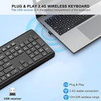 EDJO Wireless Keyboard, 2.4G Full-Sized Cordless USB Silent Computer Keyboard - Image 2