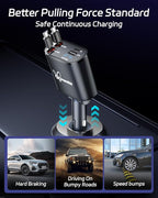 DreamBee Retractable Car Charger, 66W Super Fast USB Car Phone Charger - Image 7