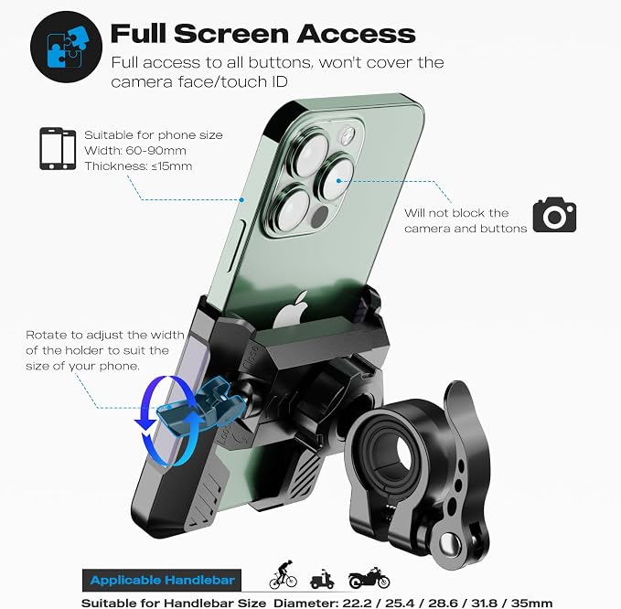 New Upgraded Bike Phone Mount Holder Two Connectors Quickly Lock and Release - Image 3