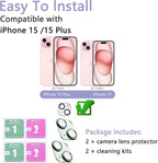 2 Pack Camera Lens Protector for iPhone 15 / iPhone 15 Plus, AR Tempered Glass - Image 2