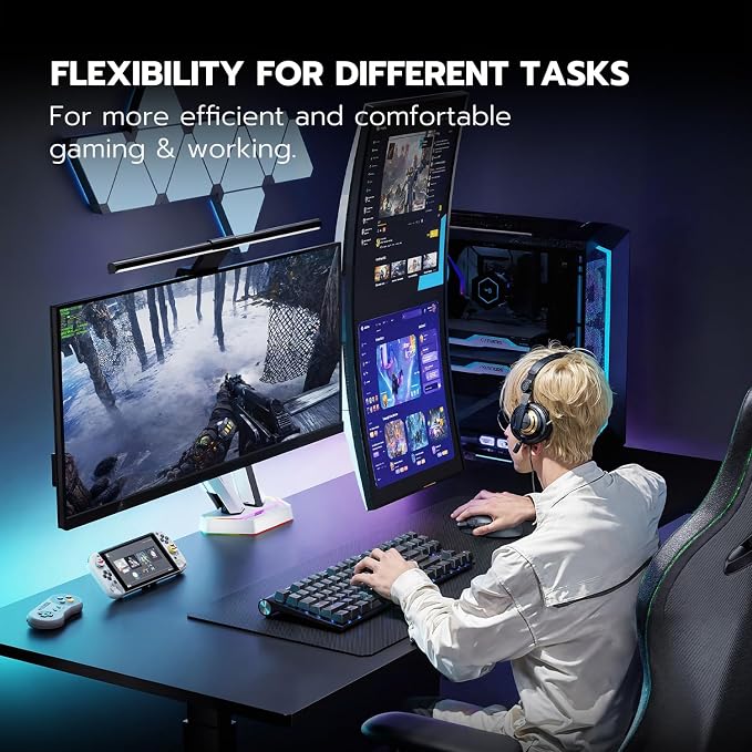 ARES WING RGB Dual Monitor Arm for 17-38" Ultrawide Screens, Holds 35.2lbs - Image 8