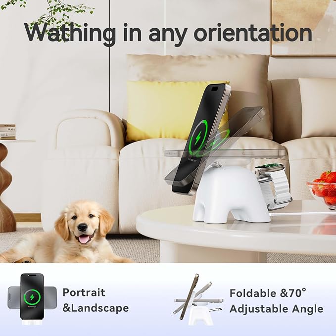 2025 Magnetic Wireless Charging Station, 15W Mag-Safe Charger Stand - Image 5