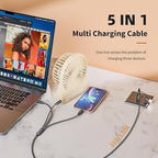 Multi Charging Cable 5 in 1, Nylon Braided USB C Multiple Charger Cord - Image 3