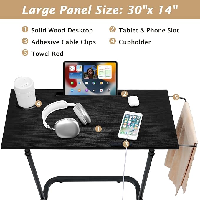 Ikkle Adjustable Bike Trainer Desk, Workstation Standing Desk - Image 3