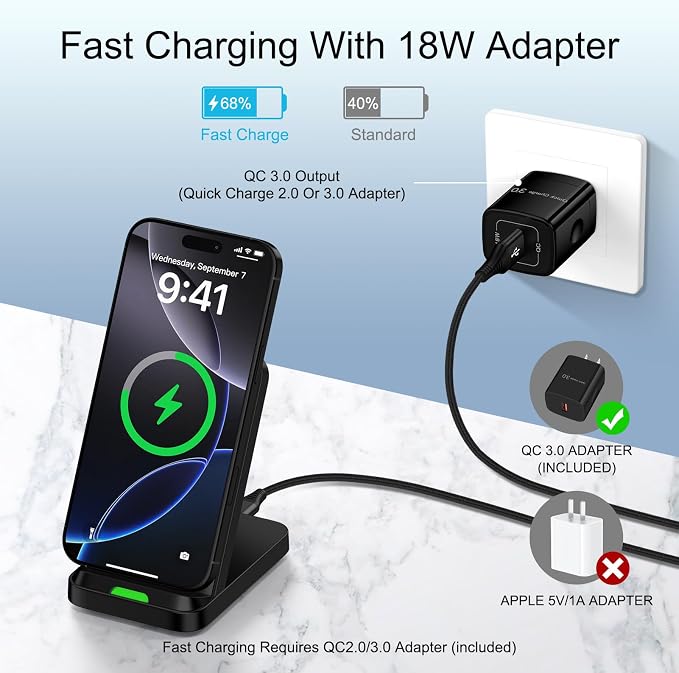 Wireless Charger Stand for Samsung Galaxy S25 Ultra Plus S24 S23 FE S22 S21 - Image 2