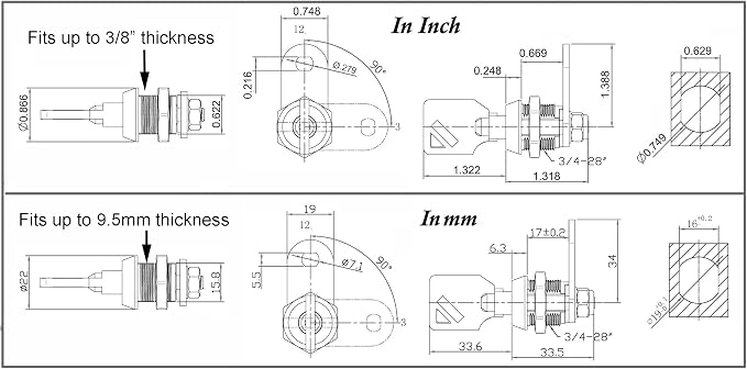 Admiral Locks Tubular Cam Lock, Keyed Alike Removable Key RV Compartment - Image 2