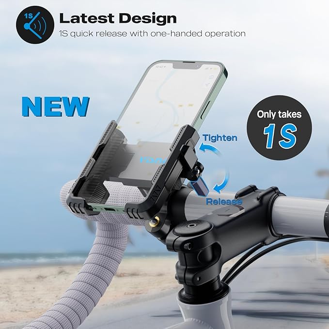 New Upgraded Bike Phone Mount Holder Two Connectors Quickly Lock and Release - Image 2