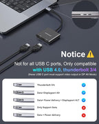 USB C to Dual HDMI Adapter 4K@60Hz, HDMI Splitter - Image 2