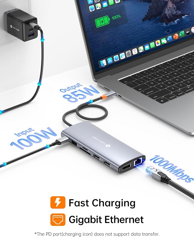 NOVOO USB C Docking Station Dual Monitor - Image 6