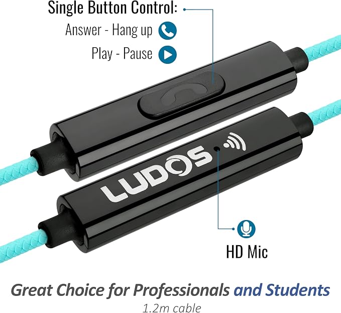 LUDOS Clamor Wired Earbuds in-Ear Headphones, 5 Years Warranty, Earphones - Image 2