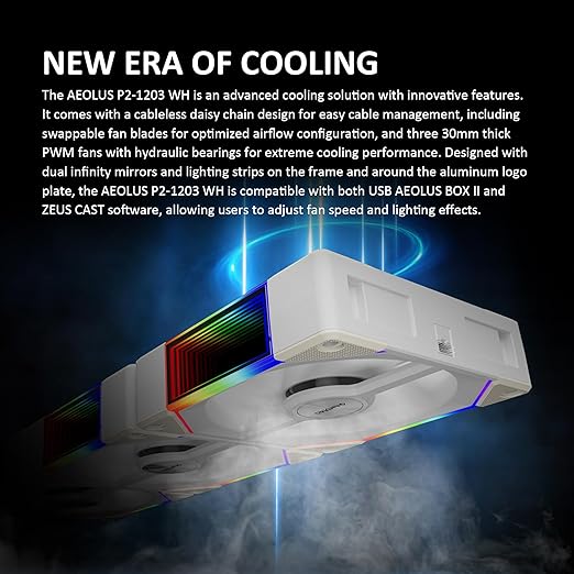 GAMDIAS Aeolus P2-1203U 120mm ARGB PWM Fan, Include Reverse Fan Blade x3 - Image 2