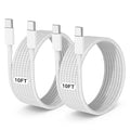 2-Pack Grey 10FT 60W USB C to USB C Cable, Type C to Type C Cable, Fast by LOFPYE