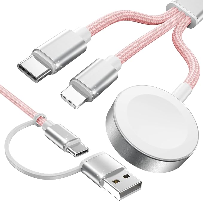 Pink-Upgraded 3 in 2 USB C Cable by ChargeBeyondPowerWithin