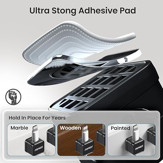 8 Pack Magnetic Cable Clips for Desk, Strong Adhesive Cord Organizer for Cable - Image 3