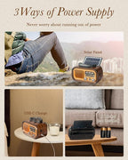 PRUNUS J-150 Portable Radio AM FM SW Bluetooth Speaker, Retro Radios Vintage - Image 2