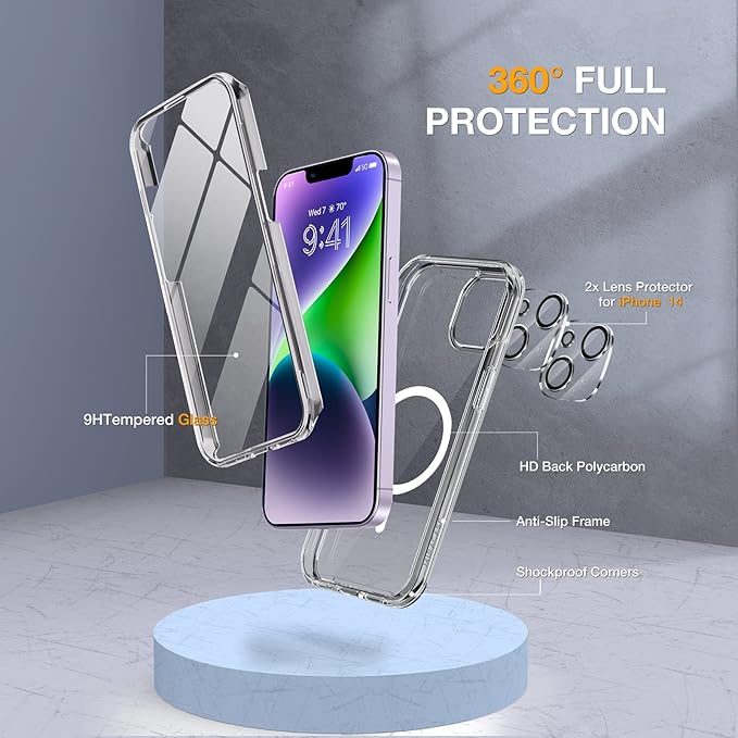 Miracase Magnetic for iPhone 14 Case 6.1'', Full-Body Bumper Phone case - Image 4