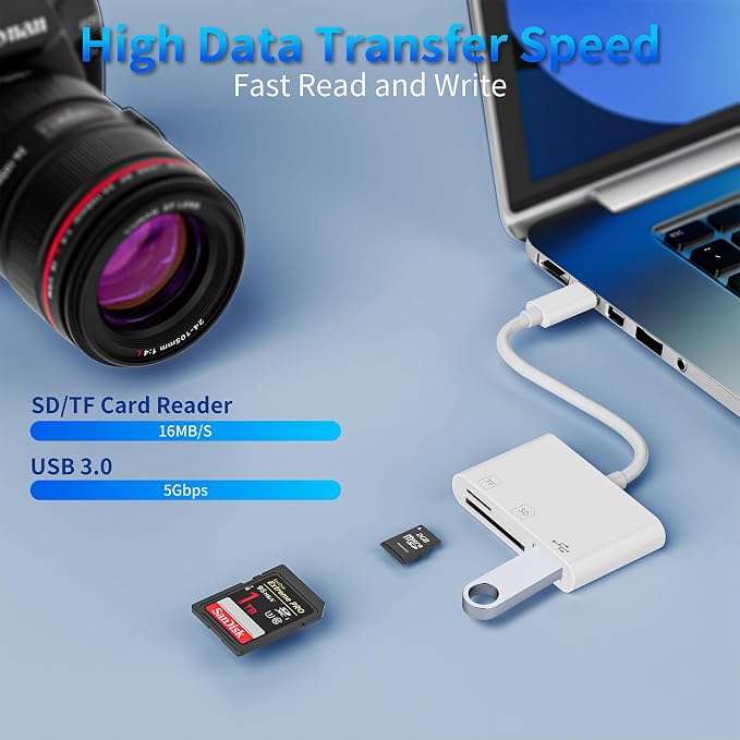 USB C SD Card Reader, 3-in-1 SD Card Adapter - Image 4