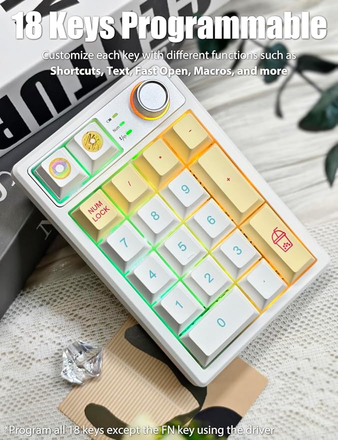 Gasket Creamy Mechanical Numpad Programmable Macro Keypad Wireless - Image 4