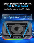 MOUNTUP RGB Laptop Cooling Pad for 13-19 Inch, Max 3500RPM Gaming Laptop Cooler - Image 6