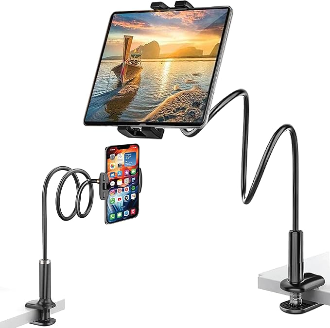 Adjustable 39in Phone & Tablet Holder – 360° Rotating Flexible Arm Mount by Unknown