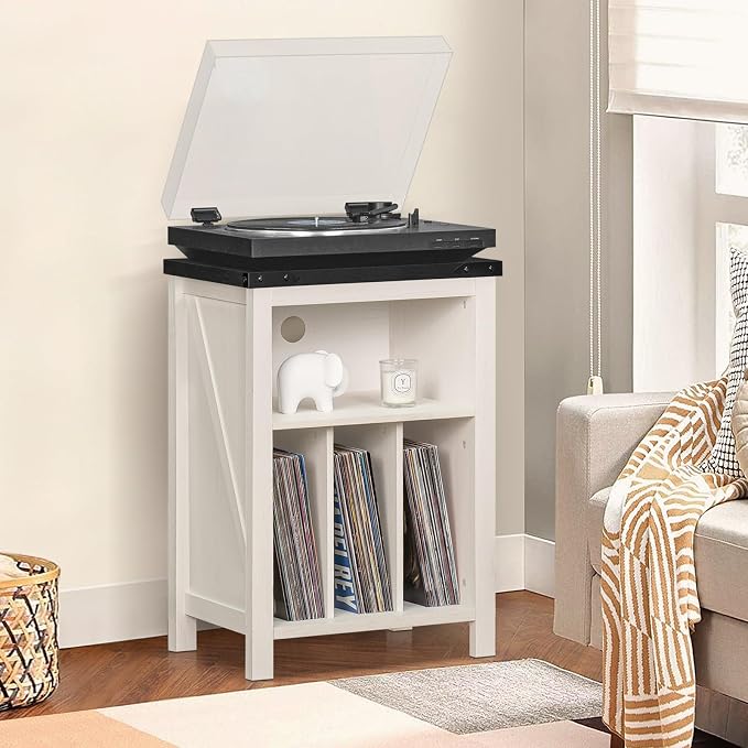 Record Player Stand with Vinyl Record Storage Holds up to 160 Albums, Large - Image 8