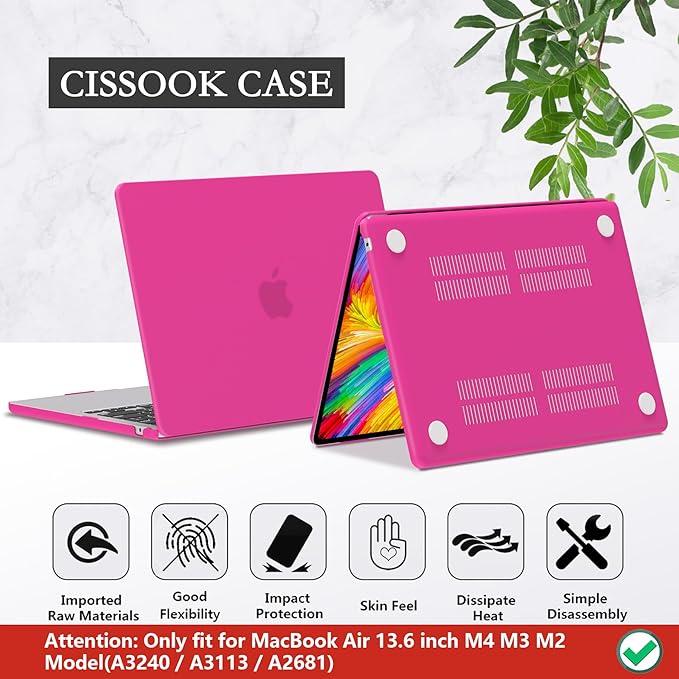 CISSOOK Compatible with MacBook Air 13 inch Case 2025 2024 2023 2022, Hard - Image 7