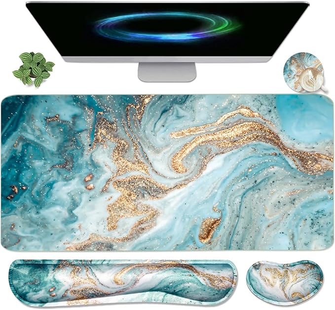 Keyboard Mouse Pad Set, Extended Mouse Pad+Keyboard Wrist Rest Support by WBWEIRDBEAST