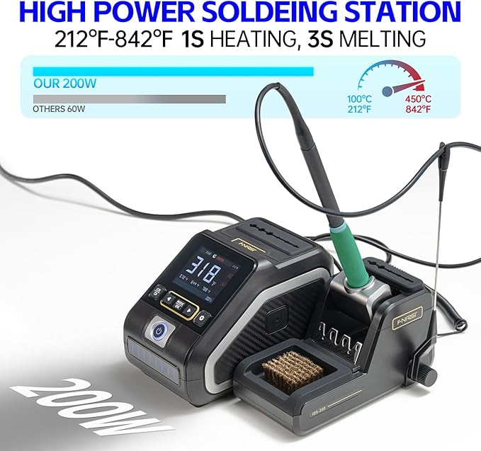 FNIRSI DWS-200 200W Precision Digital Soldering Station Kit, - Image 4
