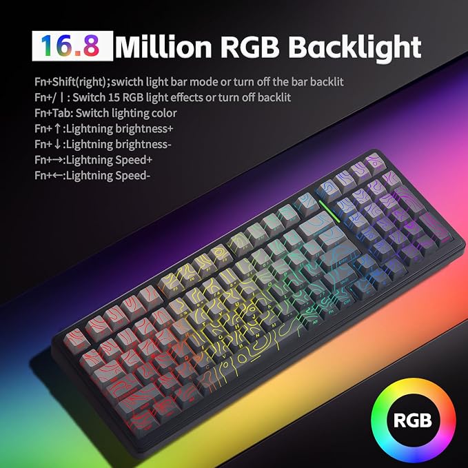 Aula F99 Keyboard Wireless Mechanical Keyboards Computer Bluetooth Gaming - Image 4