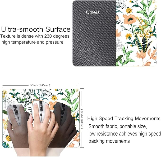 Mouse Pad, Beautiful Floral Mouse Pad, Personalized Waterproof Mousepad - Image 3