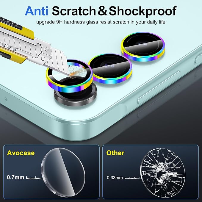 for Samsung Galaxy A16 Camera Lens Protector, Individual Metal Ring Tempered - Image 3