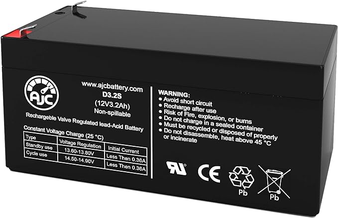 AJC Battery Compatible with APC Back-UPS ES350 12V 3.2Ah UPS Battery by AJCBattery