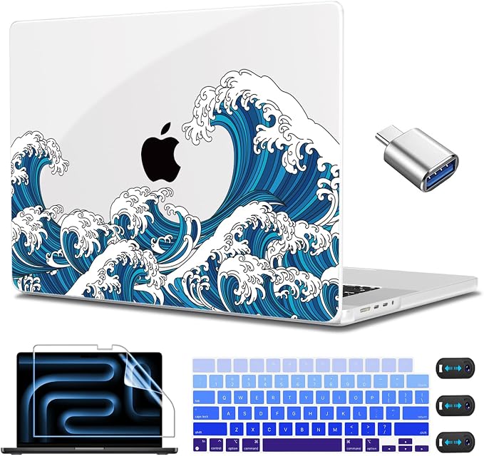 CISSOOK Ocean Case for MacBook Pro 14 inch 2021 2022 2023 2024 Release Model by CISSOOK