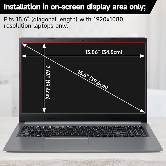 2 Pack Laptop Privacy Screen 15.6 Inch Display, Anti Blue Light Glare Anti - Image 7