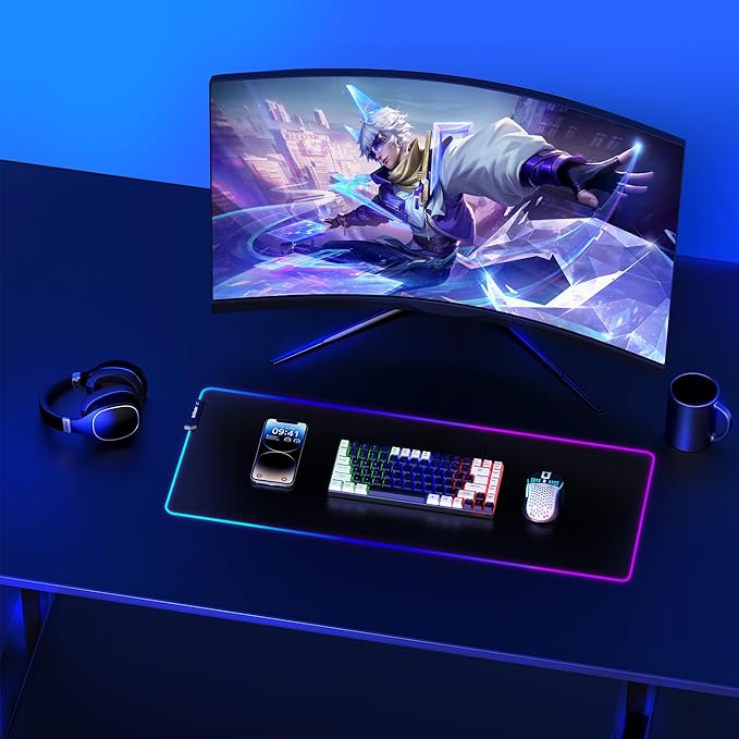 RedThunder K84 Wireless Keyboard and Mouse Combo, Rainbow Backlit Rechargeable - Image 7